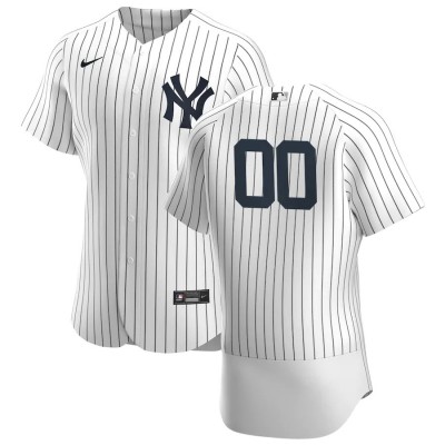 New York Yankees Custom Men's Nike White Navy Home 2020 Authentic Player MLB Jersey